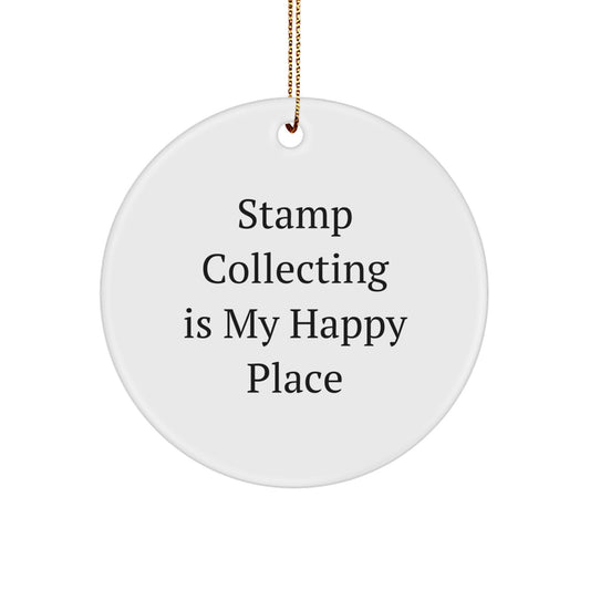 Funny Stamp Collecting Gifts for Men and Women, Circle Ornaments for Christmas Unique Presents - Image 1