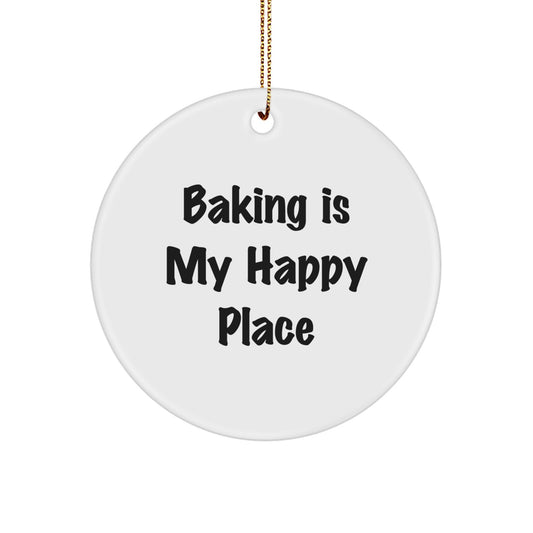 Baking Gifts for Friends, Baking Lover's Inspirational Christmas Circle Ornament, Gifts from Friends to Baking Enthusiasts - Image 1
