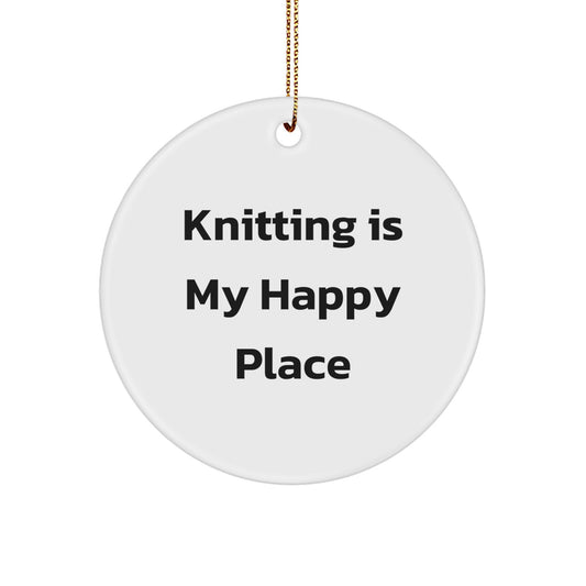 Funny Knitting Circle Ornament Gifts from Friends for Knitting Enthusiasts, Christmas Unique Ornaments - Image 1