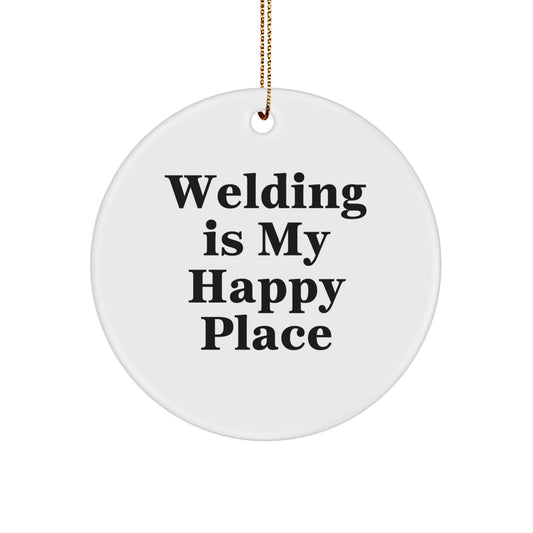 Welding Circle Ornament, Funny Welding Quotes, Gifts from Friends for Men and Women, Unique Christmas Ornaments for Welding Enthusiasts. - Image 1