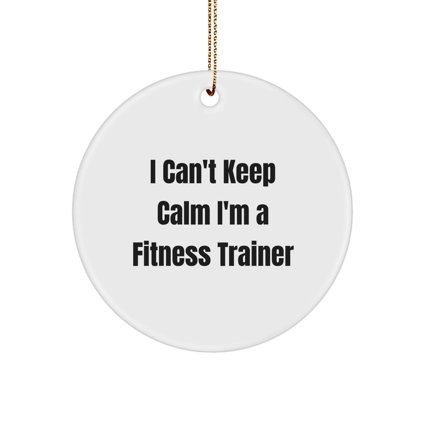 Funny Fitness Trainer Gifts for Men, Women, Friends, and Family - I Can't Keep Calm I'm A Fitness Trainer Circle Ornament, Unique Christmas Unique Gifts from Friends - Image 1