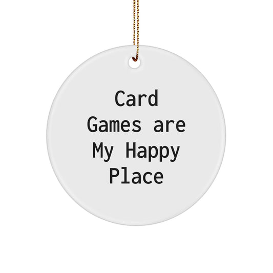 Funny Card Games Gifts for Card Game Lovers from Friends and Family - Circle Ornament Christmas Unique Decoration - Image 1