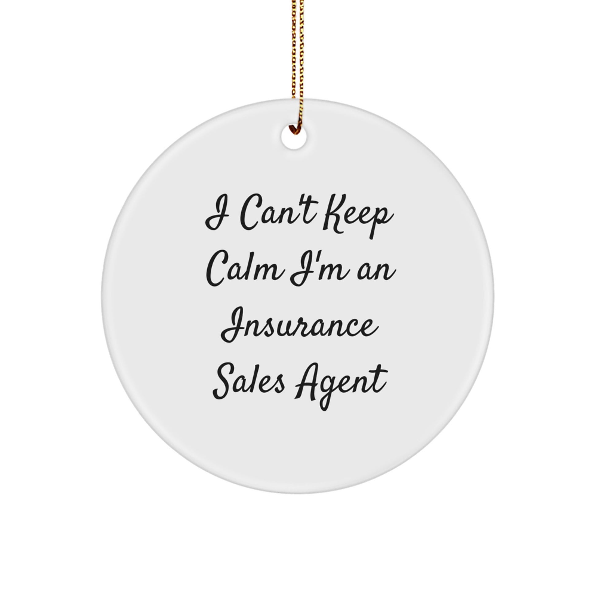 Funny Insurance Sales Agent Gifts for Christmas Unique Circle Ornaments from Friends Coworkers Family - Image 1