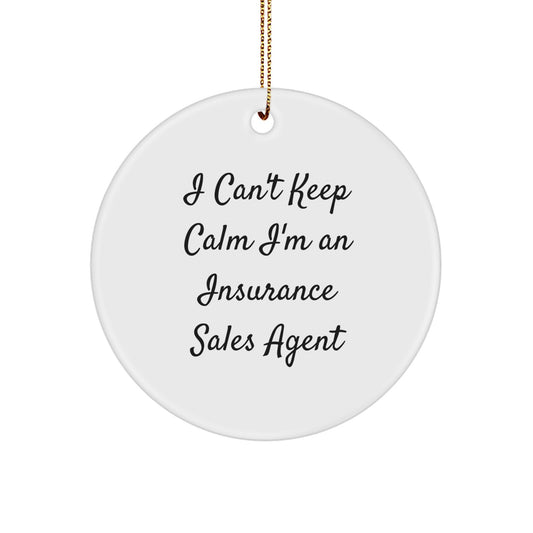 Funny Insurance Sales Agent Gifts for Christmas Unique Circle Ornaments from Friends Coworkers Family - Image 1