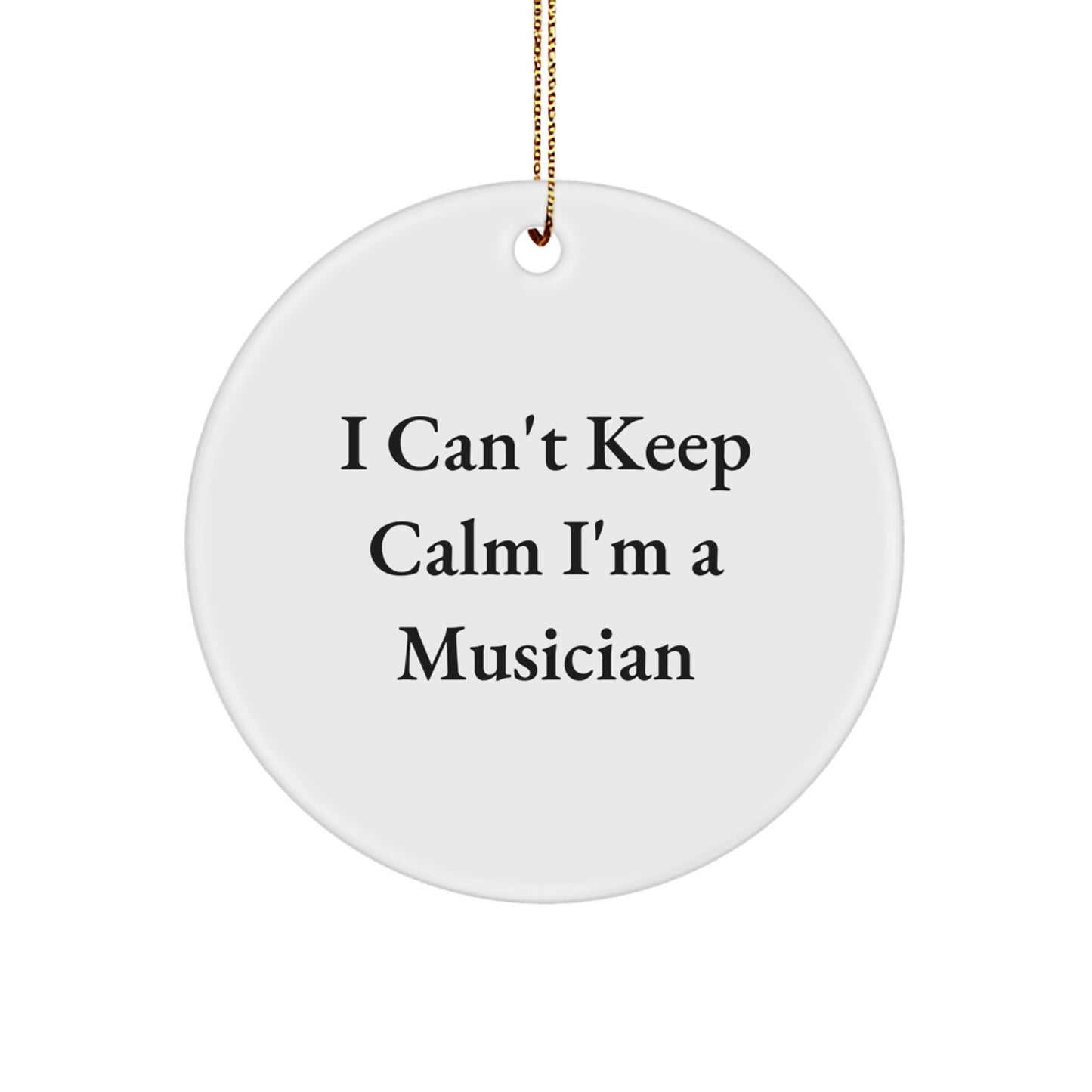 Funny Musician Gifts from Friends for Christmas Unique Ornaments - I 'Can't Keep Calm' Circle Decoration - Image 1