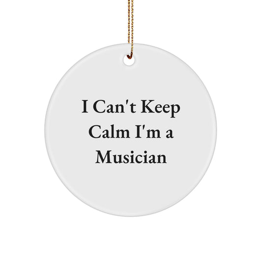 Funny Musician Gifts from Friends for Christmas Unique Ornaments - I 'Can't Keep Calm' Circle Decoration - Image 1