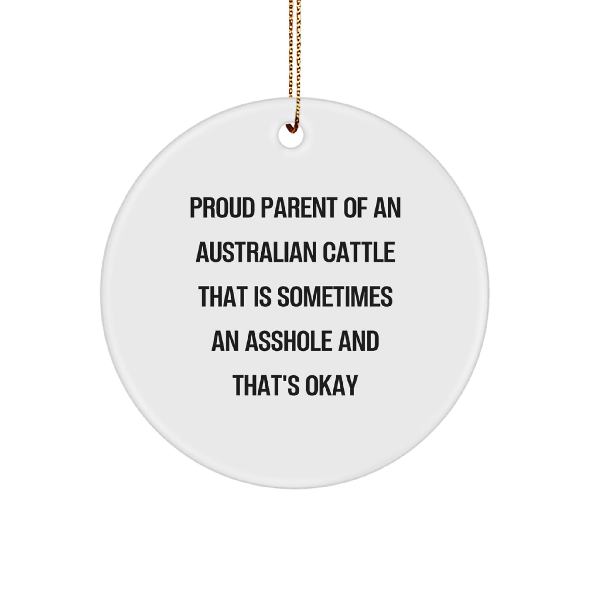 Funny Australian Cattle Dog Christmas Unique Gifts for Friends from Proud Parents, Australian Cattle Dog Circle Ornament, Unique Christmas Unique Gifts for Australian Cattle Dog Lovers - Image 1