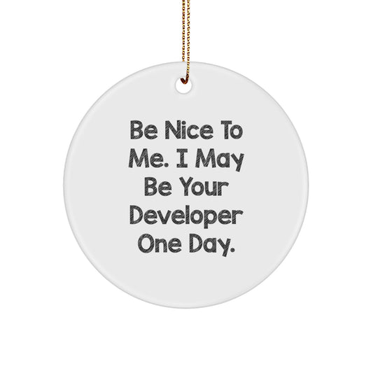 Funny Developer Circle Ornament, Gifts from Family for Developer Friends, Christmas Unique Gifts - Image 1