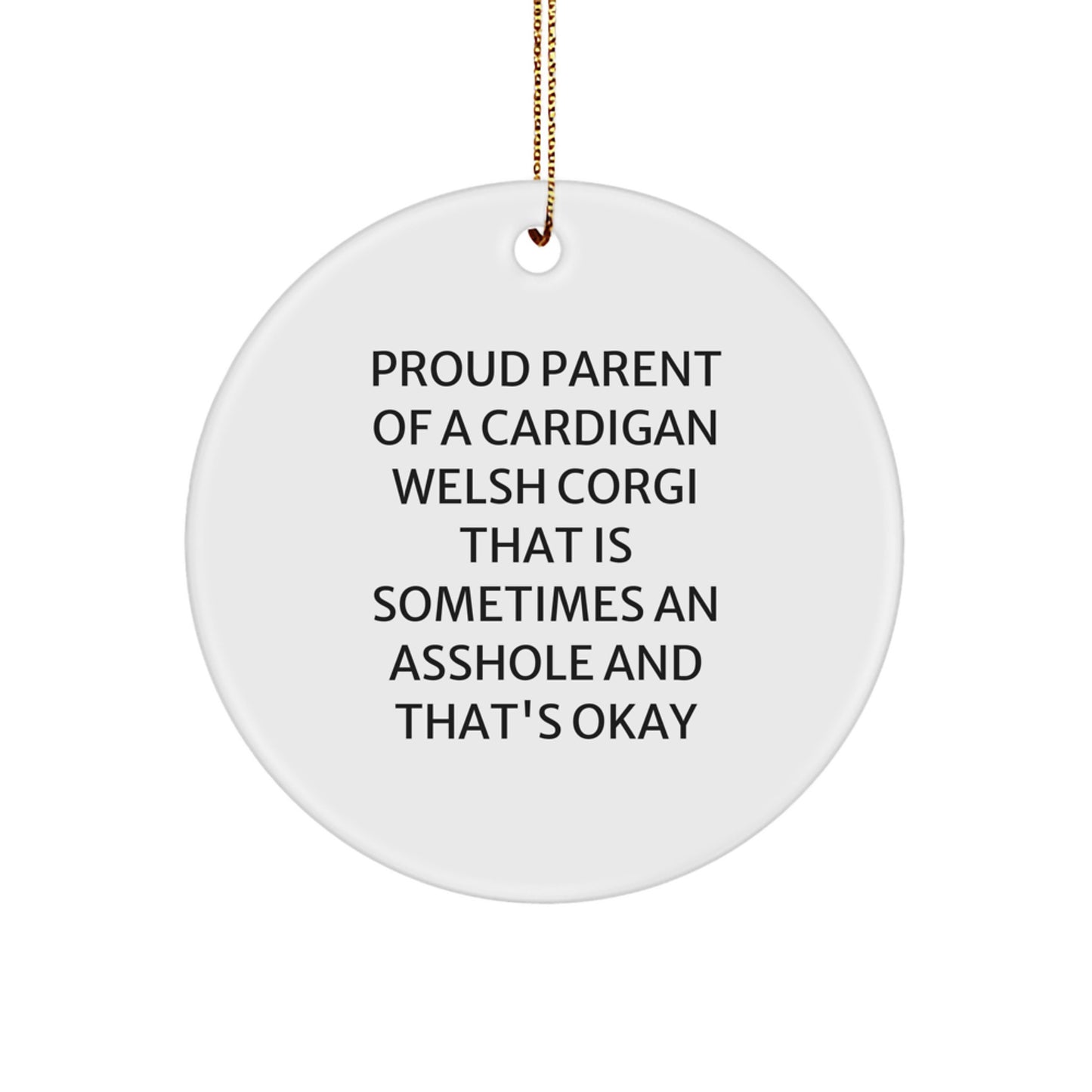 Funny Cardigan Welsh Corgi Dog Circle Ornaments for Christmas Unique Gifts from Proud Parents, Friends, and Family - Image 1