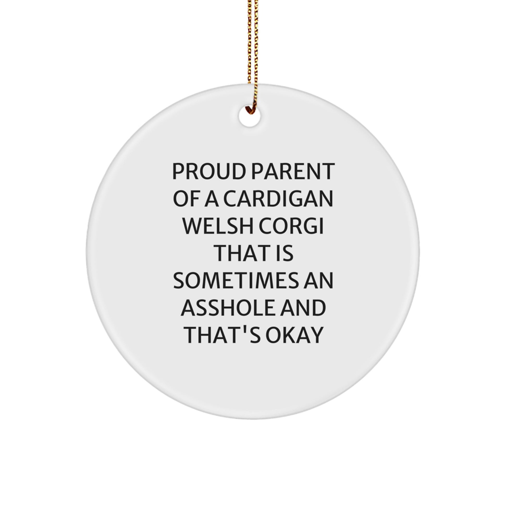 Funny Cardigan Welsh Corgi Dog Circle Ornaments for Christmas Unique Gifts from Proud Parents, Friends, and Family - Image 1