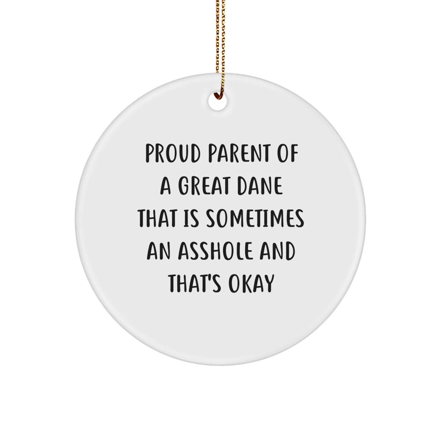 Funny Great Dane Dog Circle Ornament Gifts from Men to Family for Christmas Unique - Image 1