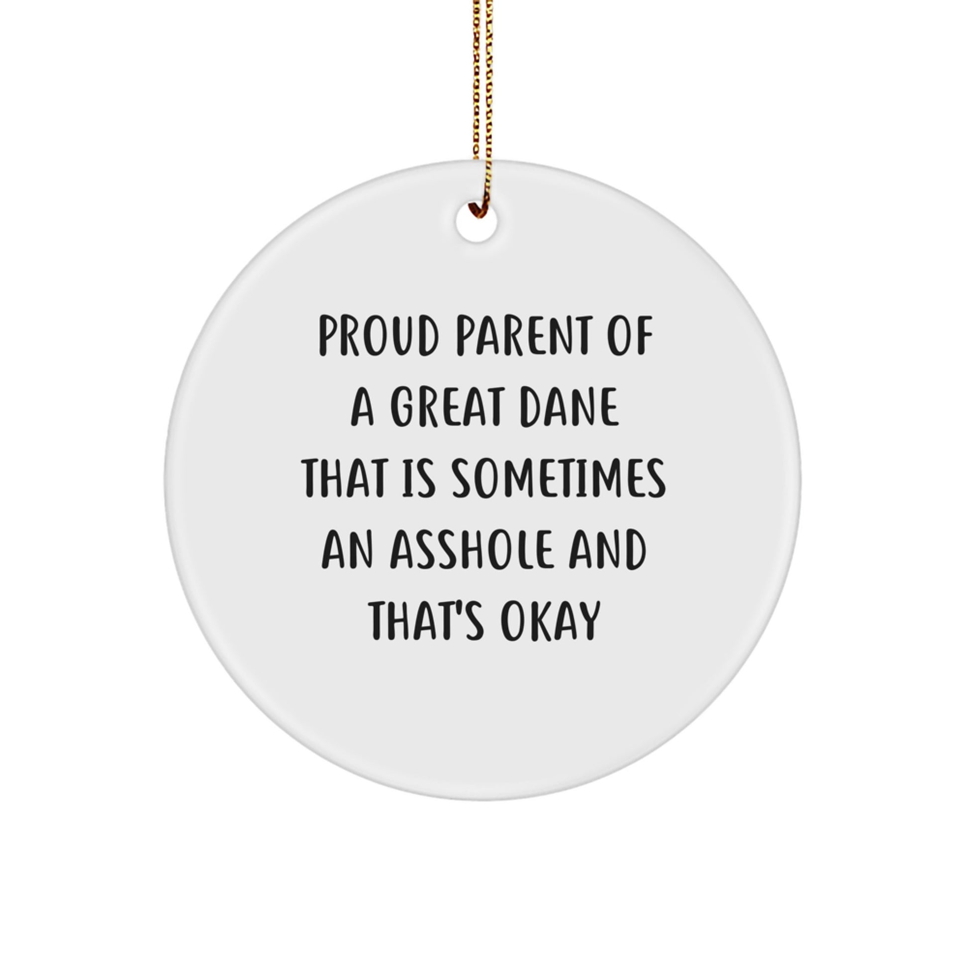 Funny Great Dane Dog Circle Ornament Gifts from Men to Family for Christmas Unique - Image 1