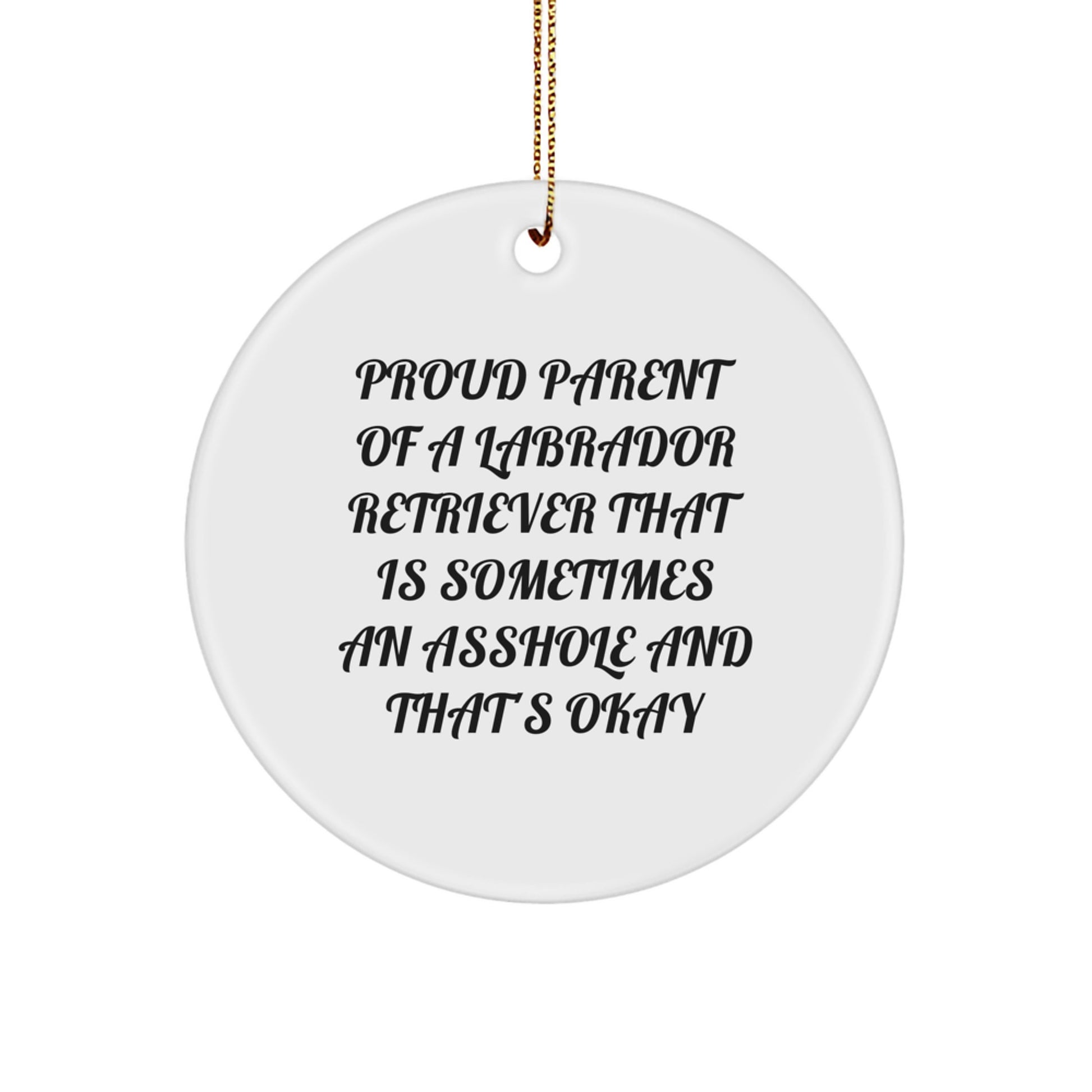 Funny Labrador Retriever Dog Circle Ornament Gifts for Proud Parents - Unique Christmas Decorations from Friends and Family - Image 1