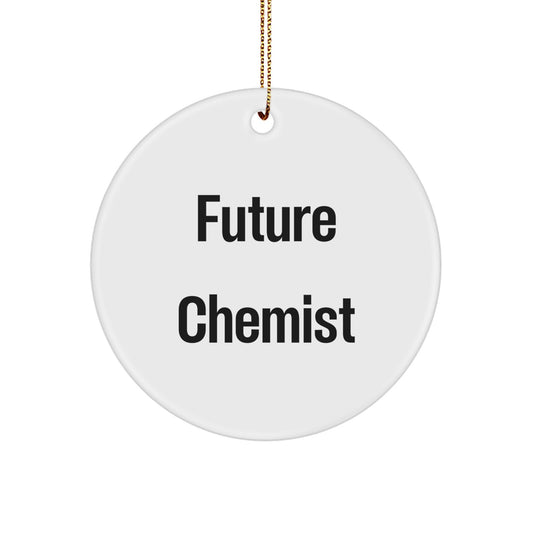 Funny Future Chemist Circle Ornament Gifts from Men to Chemist Friends and Family at Christmas Time - Image 1