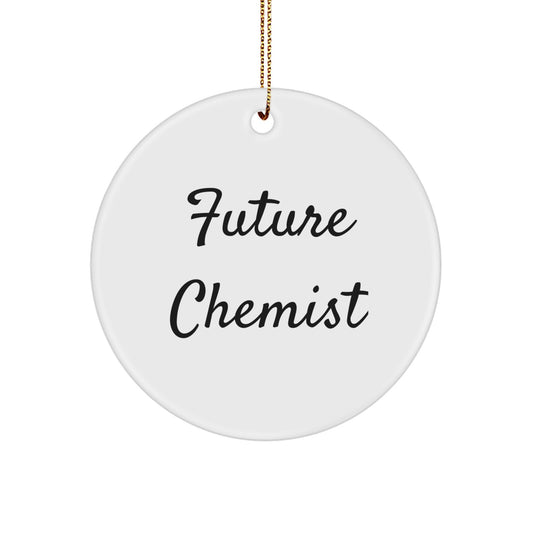 Funny Future Chemist Circle Ornament Gifts from Friends, Unique Christmas Unique Gifts for Chemist, Inspirational Chemist Ornament - Image 1