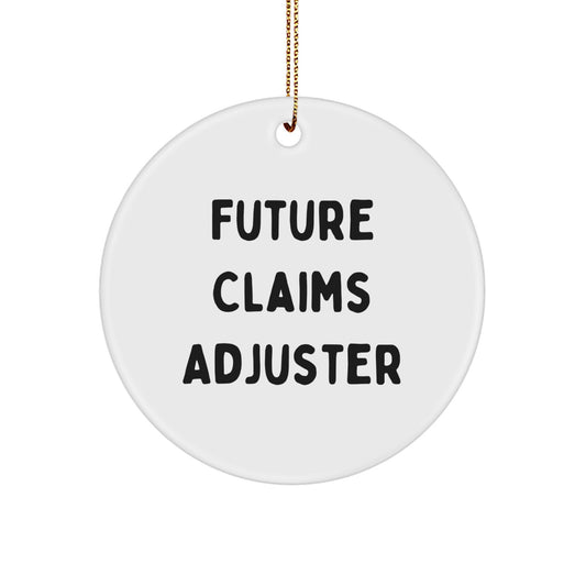 Funny Future Claims Adjuster Gifts from Friends, Circle Ornament for Christmas Unique Gifts, Future Adjuster Humor - Image 1