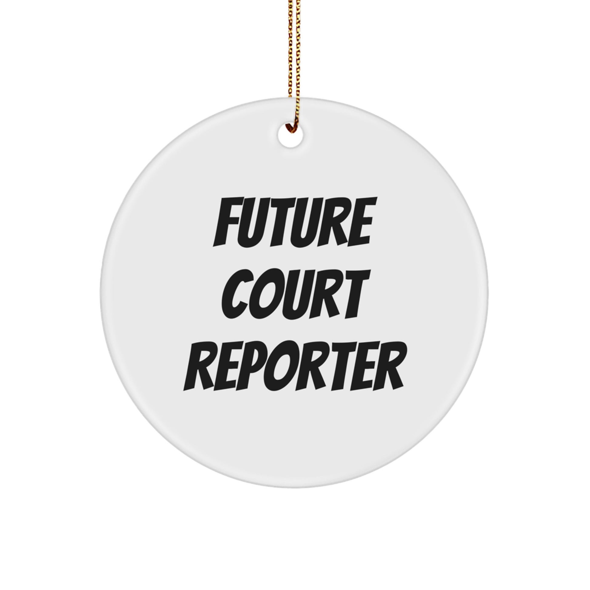 Funny Future Court Reporter Gifts from Family for Christmas Unique Circle Ornament, Inspirational Court Reporter Circle Ornament, Court Reporter Gifts Women Men Friends Coworkers Family - Image 1