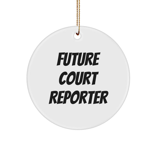 Funny Future Court Reporter Gifts from Family for Christmas Unique Circle Ornament, Inspirational Court Reporter Circle Ornament, Court Reporter Gifts Women Men Friends Coworkers Family - Image 1