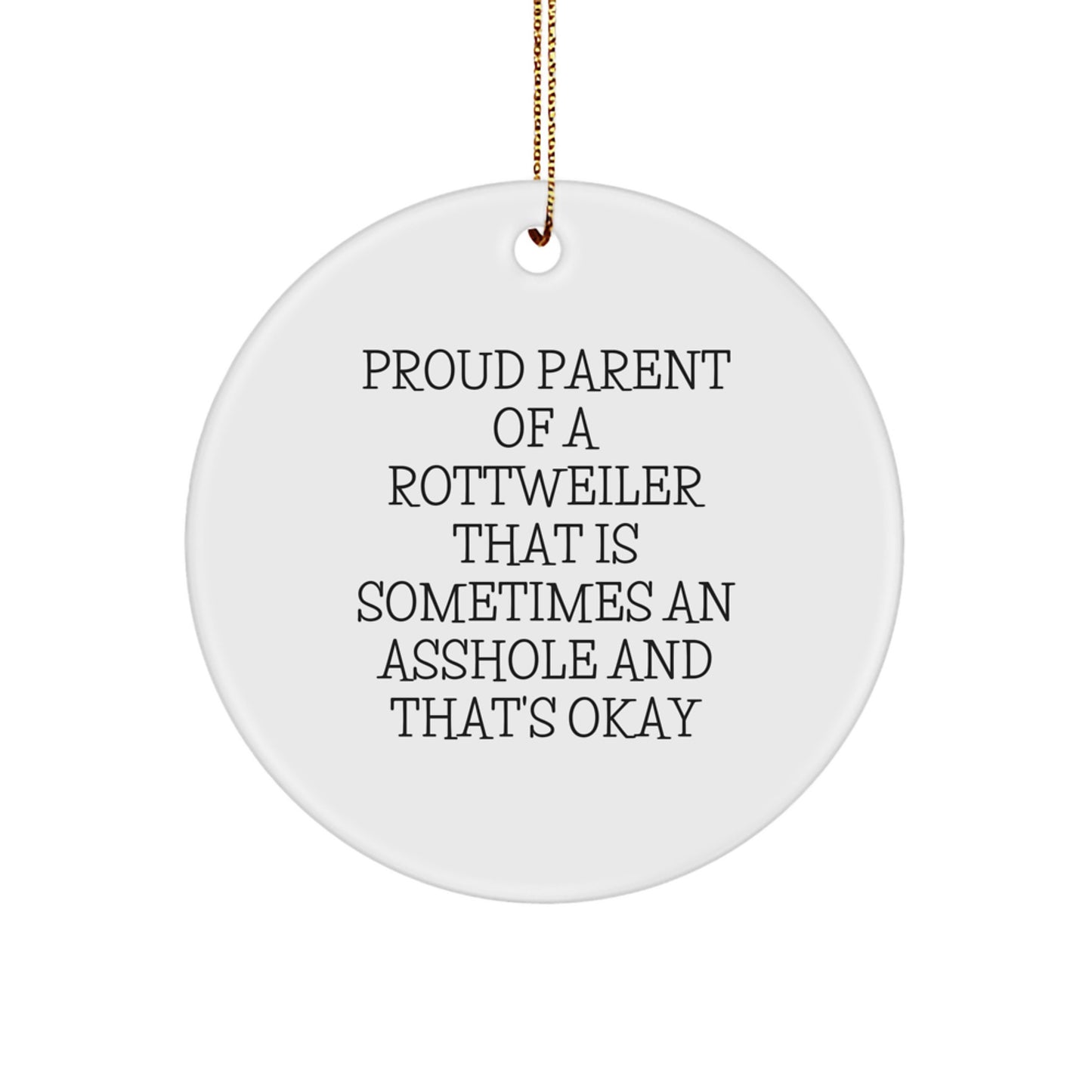 Funny Rottweiler Dog Gifts from Friends, Cute Christmas Unique Ornament for Rottweiler Dog Lovers, Proud Parent of a Rottweiler - Image 1