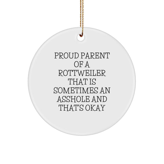 Funny Rottweiler Dog Gifts from Friends, Cute Christmas Unique Ornament for Rottweiler Dog Lovers, Proud Parent of a Rottweiler - Image 1