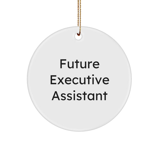 Christmas Unique Gifts for Future Executive Assistants, Funny Circle Ornament with Inspirational Quote - Gifts from Coworkers or Friends - Image 1