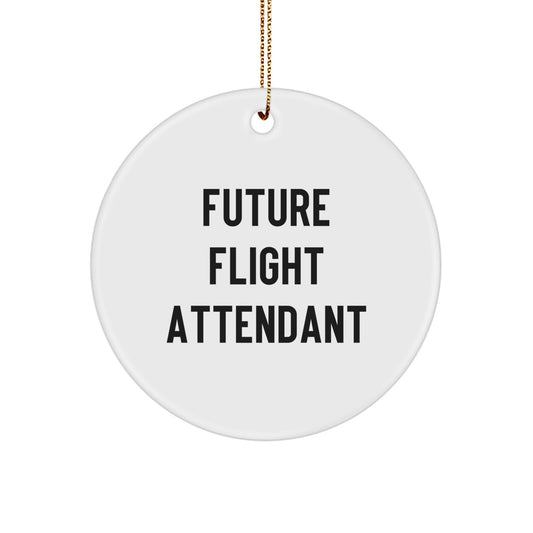 Future Flight Attendant Funny Circle Ornament Gifts from Friends for Christmas, Funny Flight Attendant Gifts, Circle Ornament for Flight Attendant, Inspirational Quote for Flight Attendant - Image 1