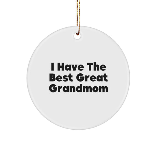 Funny Grandmom Gifts from Family, Circle Ornament I Have The Best Great 'Grandmom', Christmas Unique Decorations - Image 1