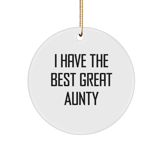 Funny Aunty Circle Ornament Gifts from Family - Great Aunty Quotes, White, 2.75" Tall, Christmas Unique Gifts for Aunty - Image 1