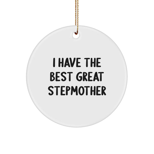 Funny Stepmother Gifts from Men to Best Great Stepmother, Stepmother Circle Ornament for Christmas, I Have The Great Stepmother Quote Decoration - Image 1