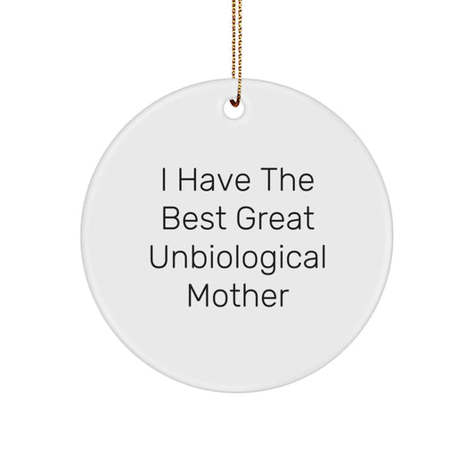 Funny Unbiological Mother Gifts for Christmas Circle Ornament from Family - Image 1