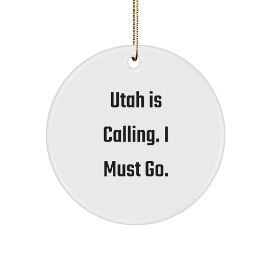 Utah Circle Ornament Funny Quote Gifts from Family to Friends Christmas Unique - Image 1
