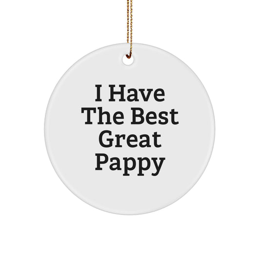 Funny Pappy Gifts, I Have The Best Great Pappy Circle Ornament, Unique Christmas Ornament for Friends - Image 1
