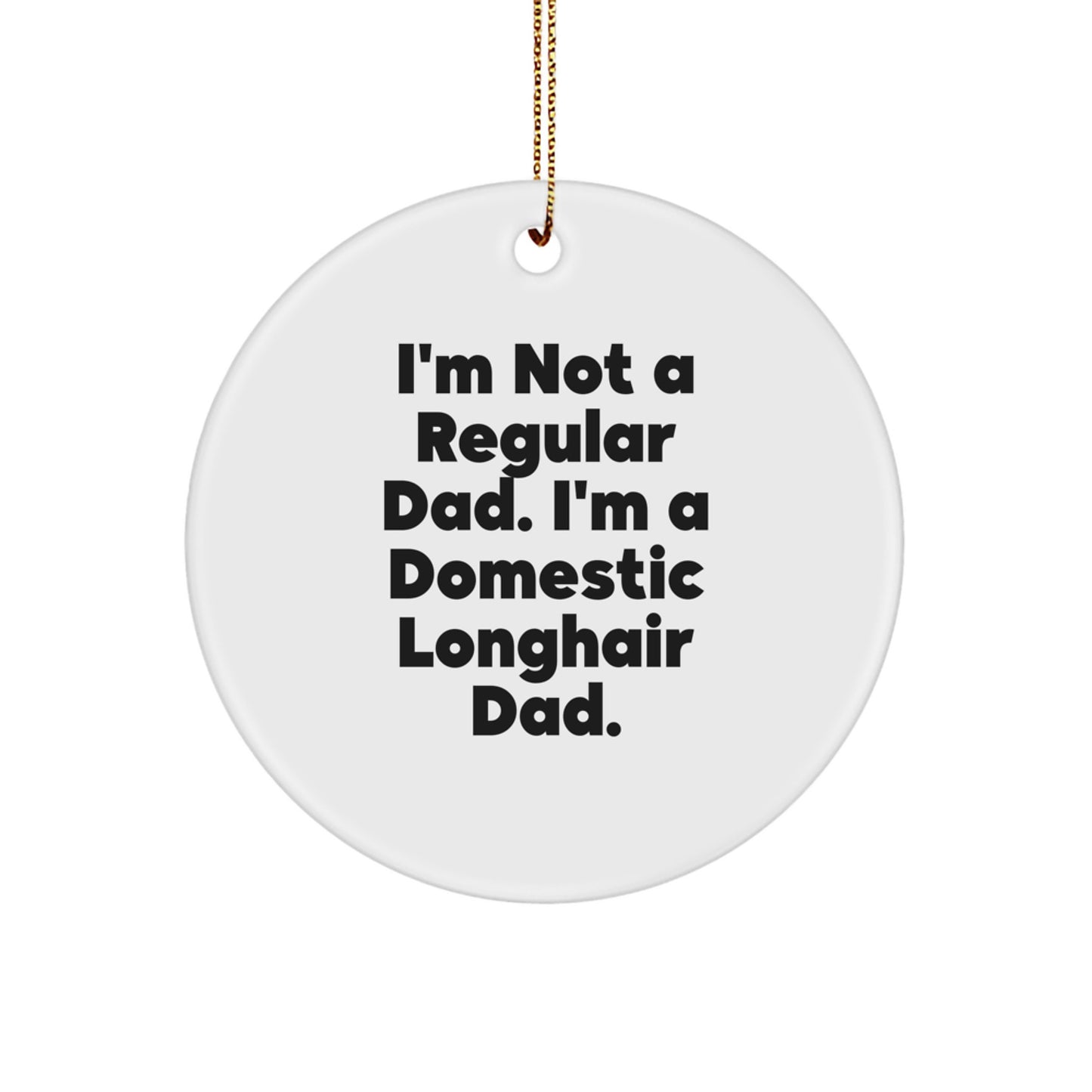Domestic Longhair Cat Dad Gifts - I'm Not A Regular Dad, Funny Gifts for Men, Christmas Unique Ornaments for Home Decor - Image 1