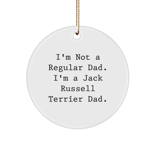 Funny Jack Russell Terrier Dog Gifts from Dad - Christmas Unique Circle Ornament for Men, Women, Friends, Family - Image 1