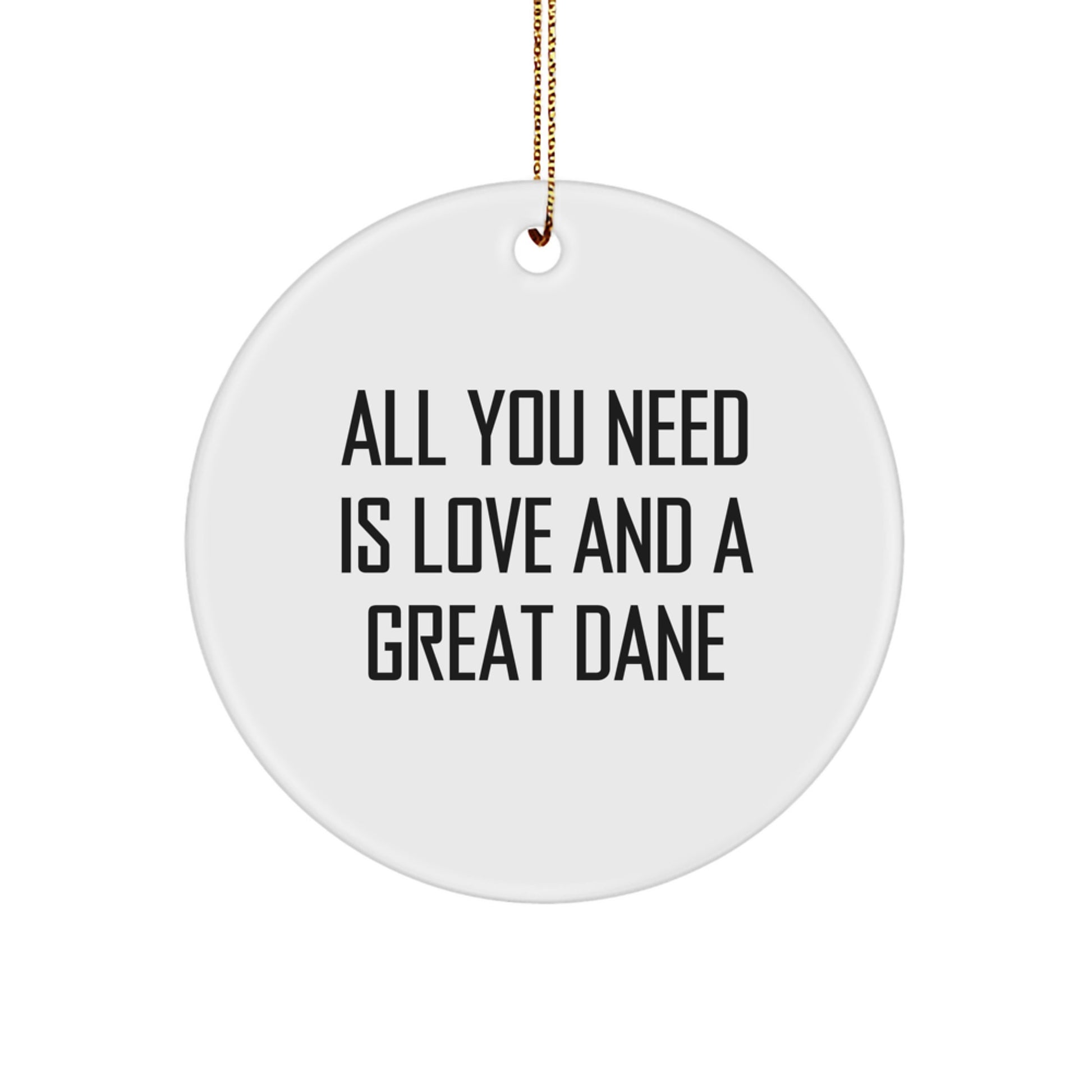 Funny Great Dane Dog Lover Gifts from Family, Great Dane Dog Circle Ornament, Christmas Unique Gifts for Men, Women, Friends - Image 1