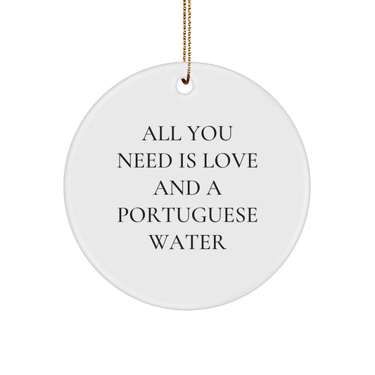Portuguese Water Dog Lover Gifts from Family, Christmas Unique Gifts for Men and Women, Funny Quote Circle Ornament - Image 1