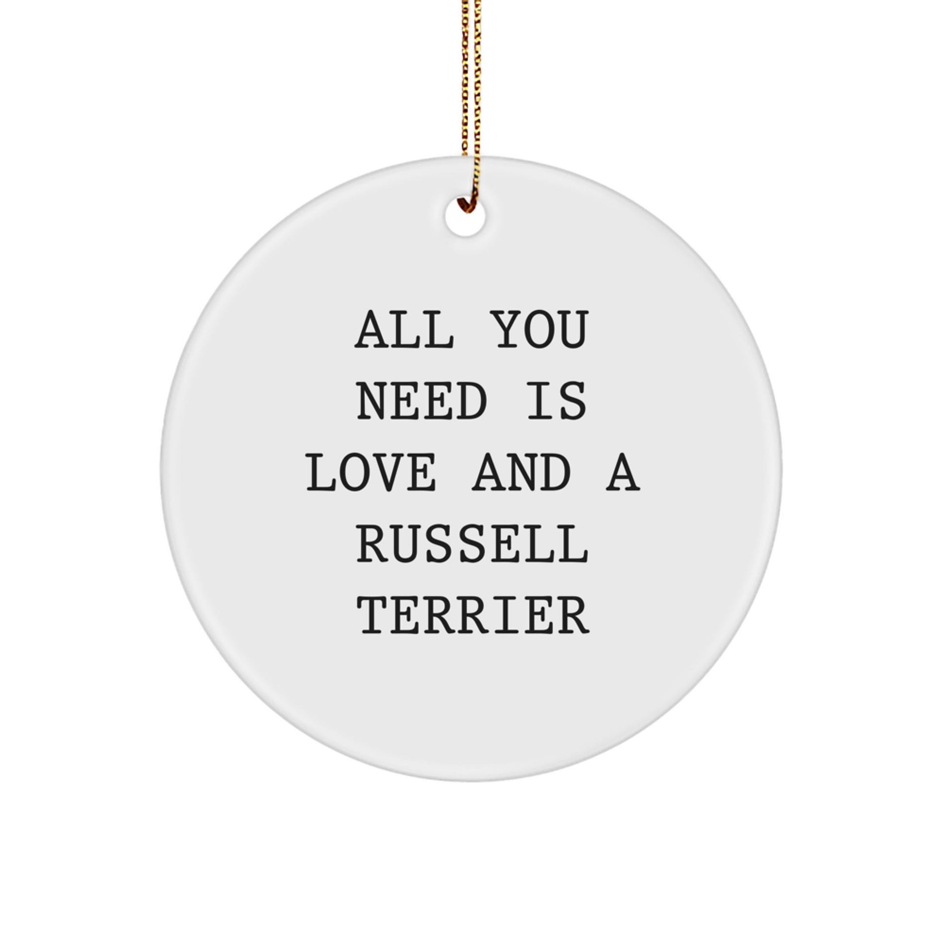 Funny Russell Terrier Dog Gifts for Christmas Circle Ornaments from Friends - Image 1