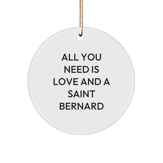 Funny Saint Bernard Dog Circle Ornament Gifts from Friends for Saint Bernard Dog Lovers during Christmas Unique - Image 1