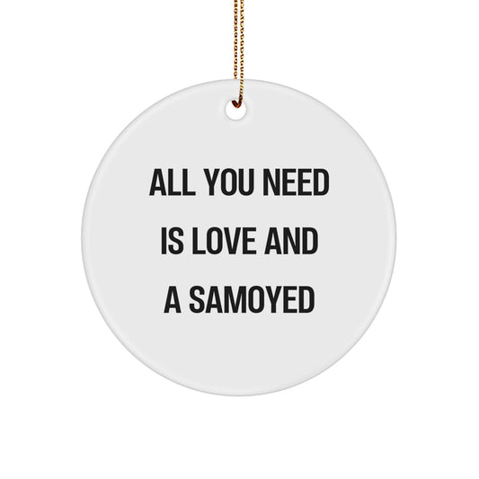 Samoyed Dog Lover Gifts from Friends, Funny Circle Ornament for Christmas Unique Gifts - Image 1