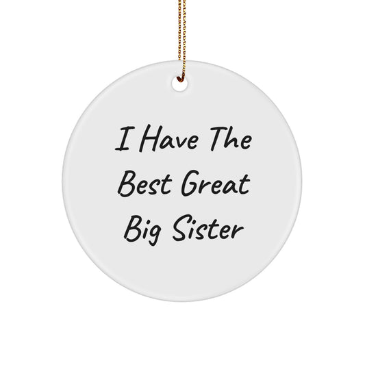 Funny Big Sister Gifts from Men to Little Sisters - Best Great Big Sister Circle Ornament for Christmas Unique Gifts - Image 1
