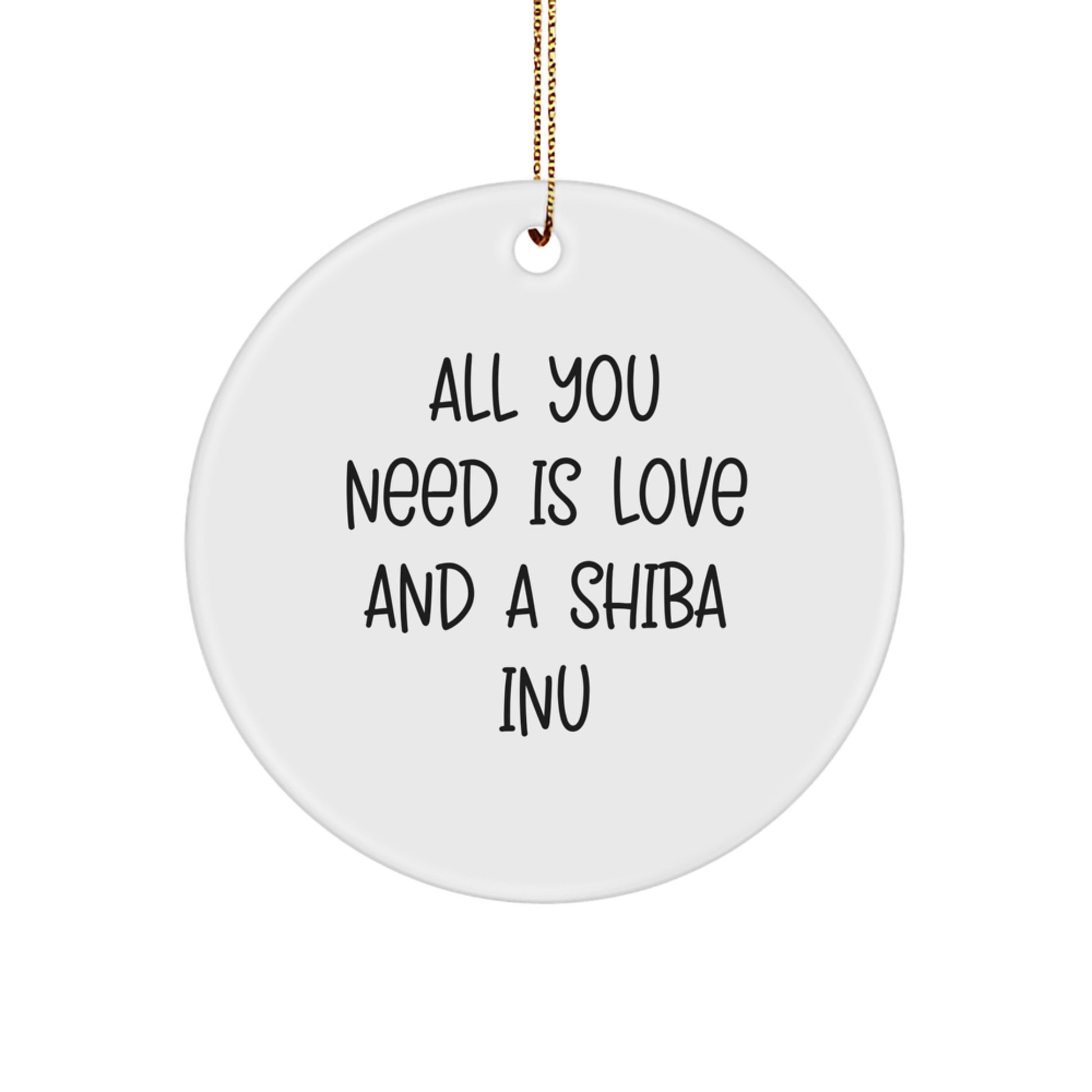 Funny Shiba Inu Dog Christmas Circle Ornament Gifts from Friends for Family - Image 1