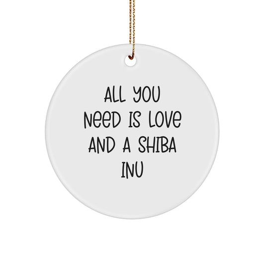 Funny Shiba Inu Dog Christmas Circle Ornament Gifts from Friends for Family - Image 1