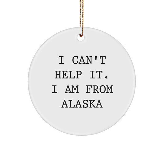 Funny Alaska Circle Ornaments Gifts from Men to Friends and Family for Christmas - Image 1