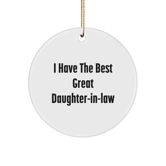 Funny Daughter-in-law Christmas Unique Gifts, Gifts from Men to Great Daughter-in-law, Daughter-in-law Circle Ornament - Image 1