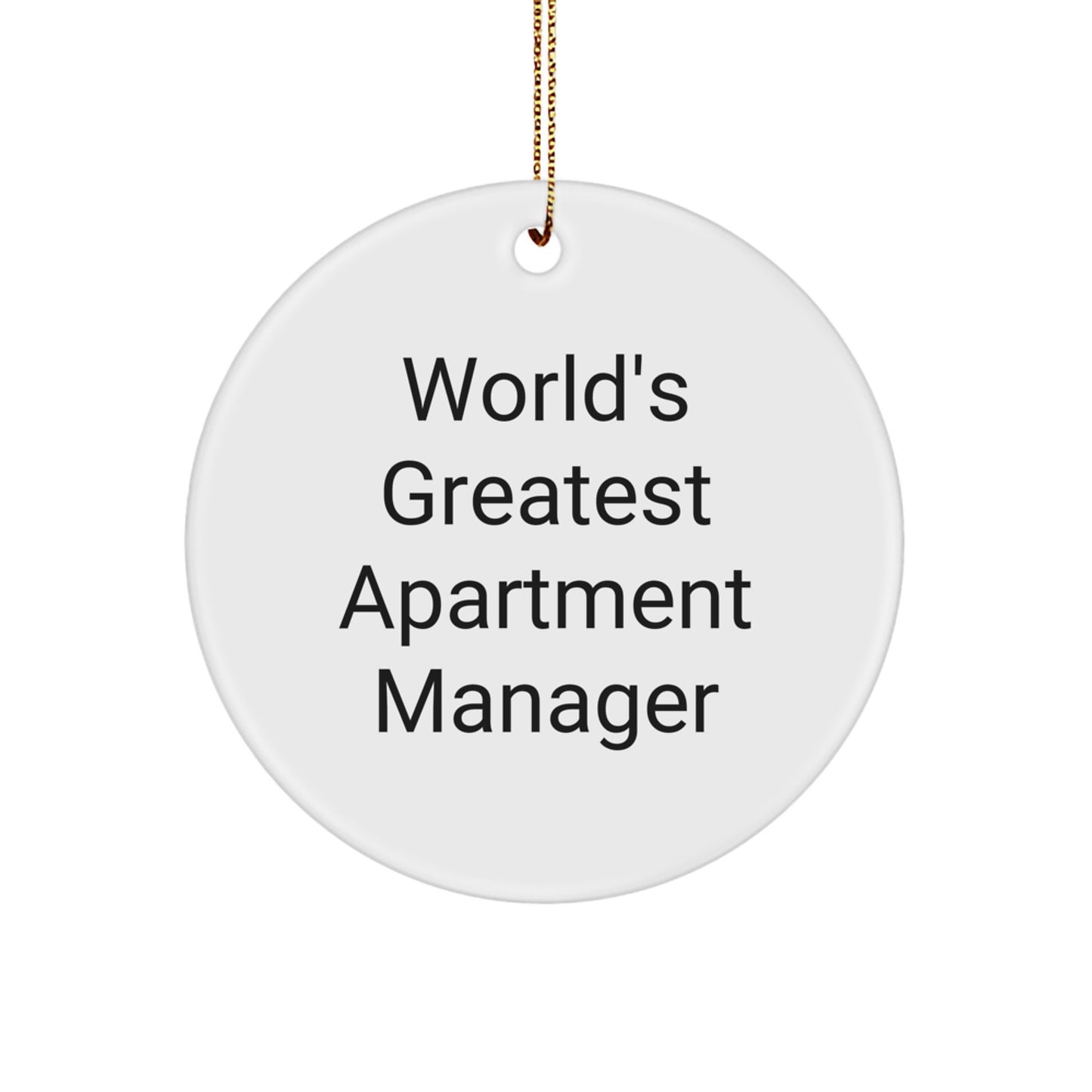 Funny World's Greatest Apartment Manager Gifts for Apartment Managers - Unique Christmas Circle Ornament for Friends, Coworkers, and Family Members from Men - Image 1