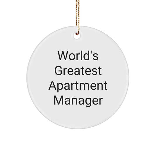 Funny World's Greatest Apartment Manager Gifts for Apartment Managers - Unique Christmas Circle Ornament for Friends, Coworkers, and Family Members from Men - Image 1