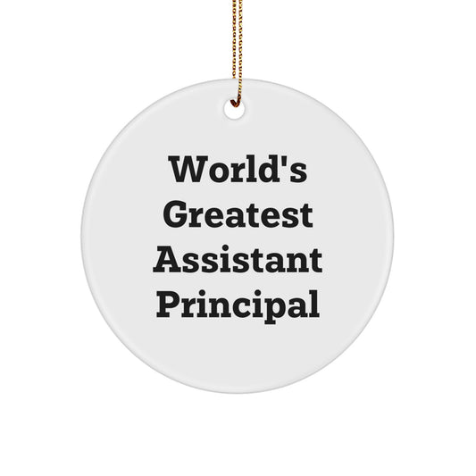Funny Assistant Principal Gifts from Men for World's Greatest Assistant Principal Circle Ornament, Christmas Unique Decorations for Assistant Principal Office - Image 1