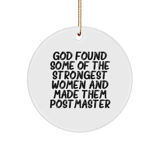 Funny Postmaster Gifts from Friends - Circle Ornament for Postmaster Women, Christmas Unique Gifts for Postmaster - Image 1