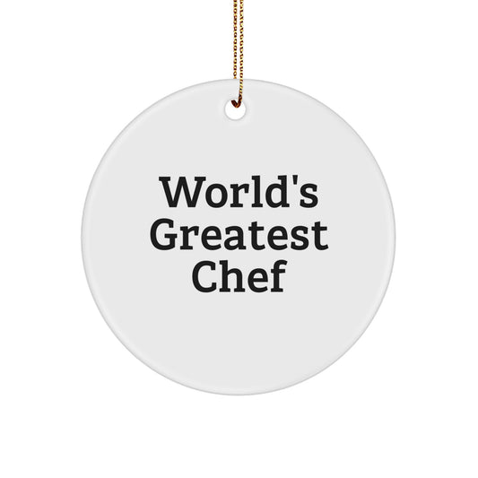 Funny World's Greatest Chef Circle Ornament Gifts from Friends for Chef Men - Image 1