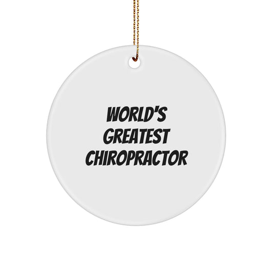 Funny Chiropractor Gifts from Men to Chiropractor Friends Christmas Unique Circle Ornament - Image 1